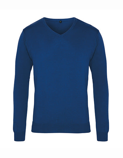 Men´s V-Neck Knitted Sweater in Royal (ca. Pantone 7686C), Größe 4XL