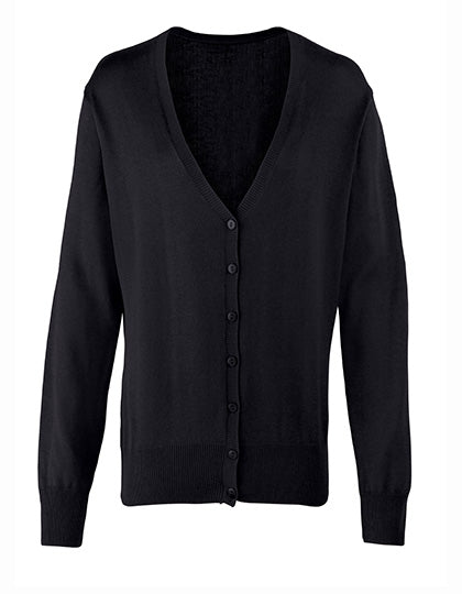 Women´s Button Through Knitted Cardigan in Black (ca. Pantone Black C), Größe 5XL (24)