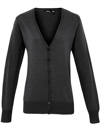 Women´s Button Through Knitted Cardigan in Charcoal, Größe 5XL (24)