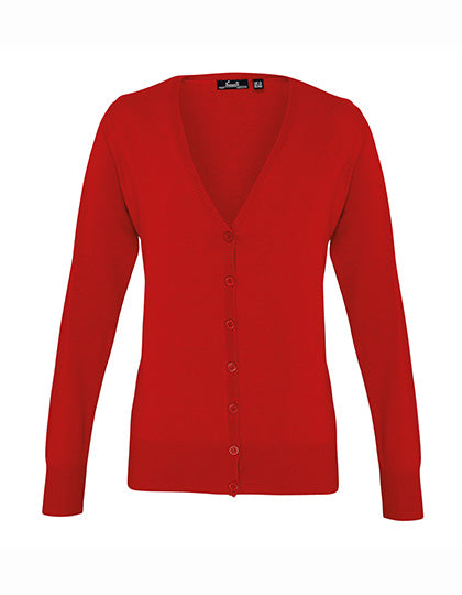 Women´s Button Through Knitted Cardigan in Red, Größe 5XL (24)