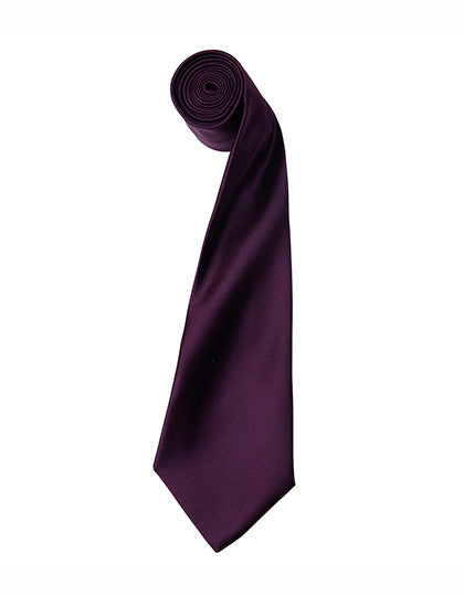 Colours Collection Satin Tie in Aubergine (ca. Pantone 5115C), Größe 144 x 8,5 cm