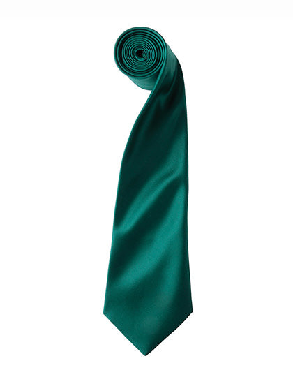 Colours Collection Satin Tie in Bottle Green (ca. Pantone 560C), Größe 144 x 8,5 cm