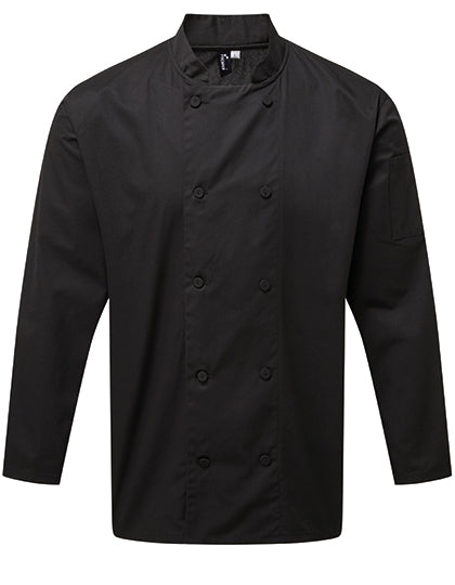 Chef´s Long Sleeve Coolchecker® Jacket in Black (ca. Pantone Black C), Größe 4XL
