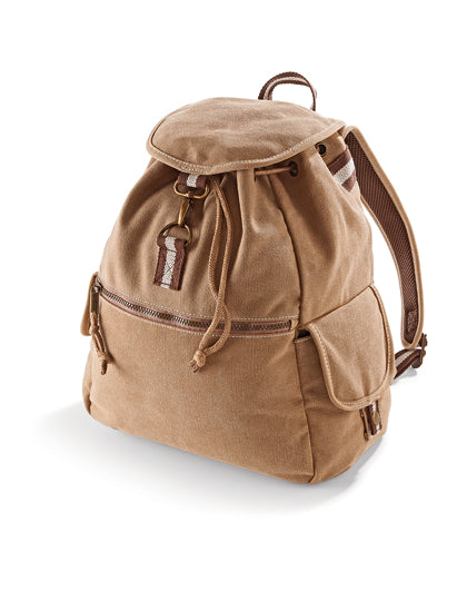 Vintage Canvas Backpack in Sahara, Größe 30 x 36 x 16 cm