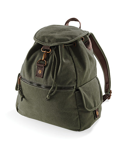 Vintage Canvas Backpack in Vintage Military Green, Größe 30 x 36 x 16 cm