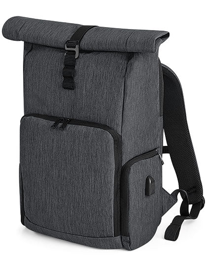 Q-Tech Charge Roll-Top Backpack in Granite Marl, Größe 31 x 45 x 17 cm