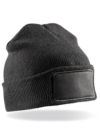 Double Knit Printers Beanie in Black, Größe One Size