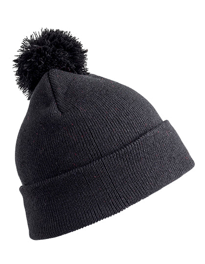 Junior Pom Pom Beanie in Black, Größe One Size