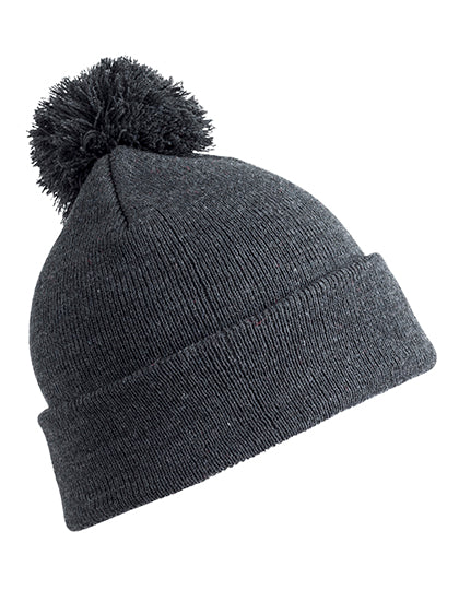 Junior Pom Pom Beanie in Grey, Größe One Size