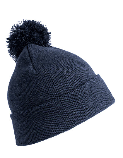Junior Pom Pom Beanie in Navy, Größe One Size