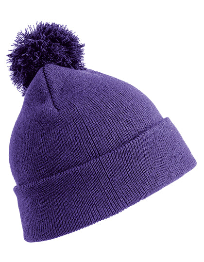 Junior Pom Pom Beanie in Purple, Größe One Size