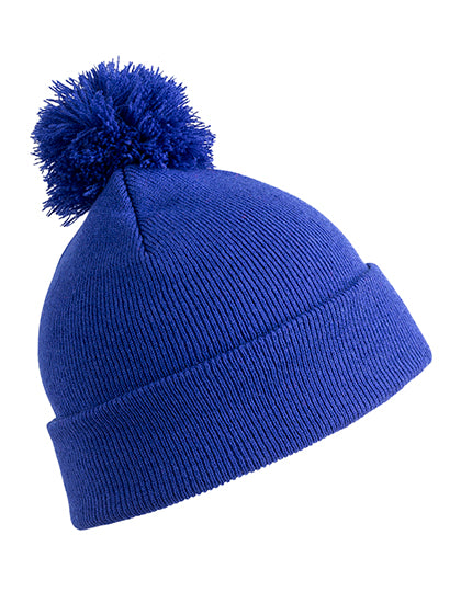 Junior Pom Pom Beanie in Royal, Größe One Size