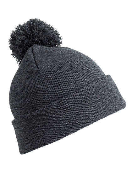 Pom Pom Beanie in Grey, Größe One Size