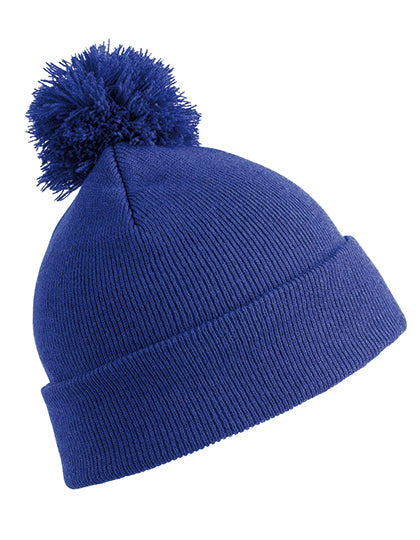 Pom Pom Beanie in Royal, Größe One Size