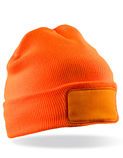 Double Knit Thinsulate™ Printers Beanie in Fluorescent Orange, Größe One Size
