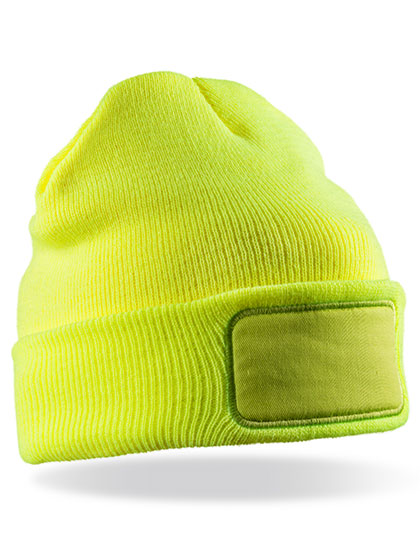 Double Knit Thinsulate™ Printers Beanie in Fluorescent Yellow, Größe One Size
