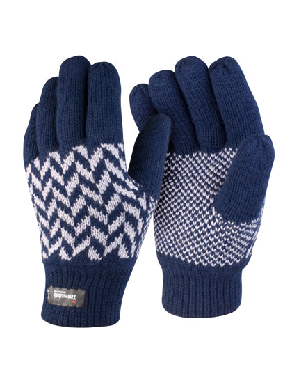 Pattern Thinsulate Glove in Navy, Größe L/XL