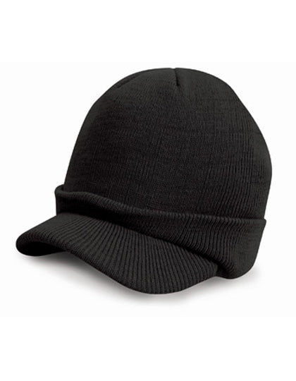 Esco Army Knitted Hat in Black, Größe One Size