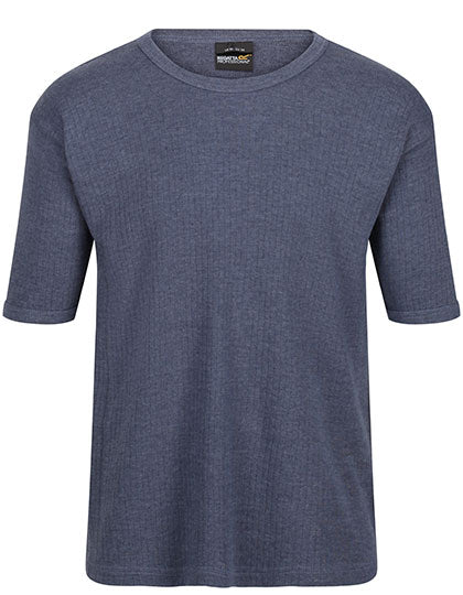 Thermal Short Sleeve Vest in Denim, Größe XXL