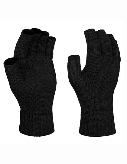 Fingerless Mitts in Black, Größe One Size