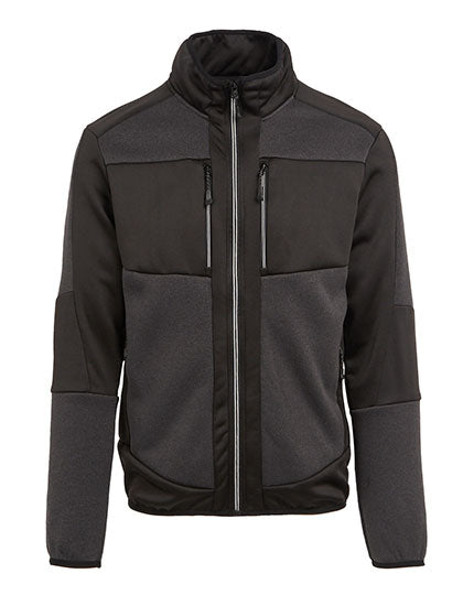 E-volve Unisex Knit Effect Stretch Midlayer Jacket in Ash (Heather), Größe 3XL