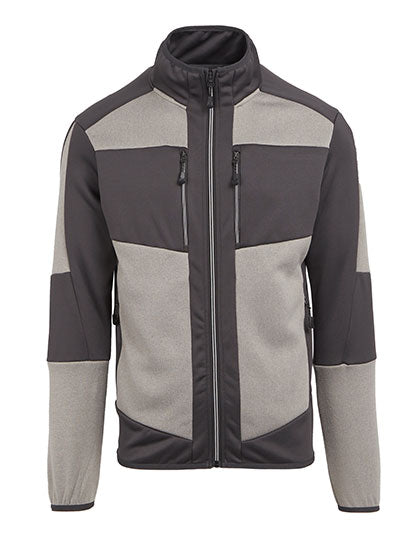 E-volve Unisex Knit Effect Stretch Midlayer Jacket in Mineral Grey, Größe 3XL