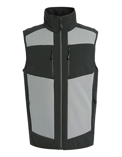 E-volve Unisex 2-Layer Softshell Bodywarmer in Mineral Grey, Größe 3XL