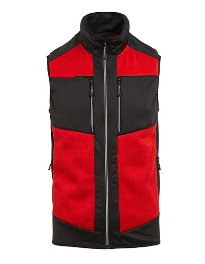E-volve Unisex Knit Effect Stretch Bodywarmer in Classic Red, Größe 3XL