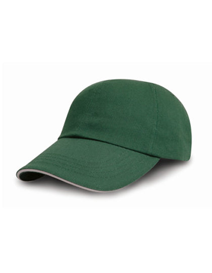 Brushed Cotton Decorators Cap With Sandwich Peak in Forest, Größe One Size