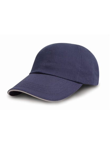 Brushed Cotton Decorators Cap With Sandwich Peak in Navy, Größe One Size