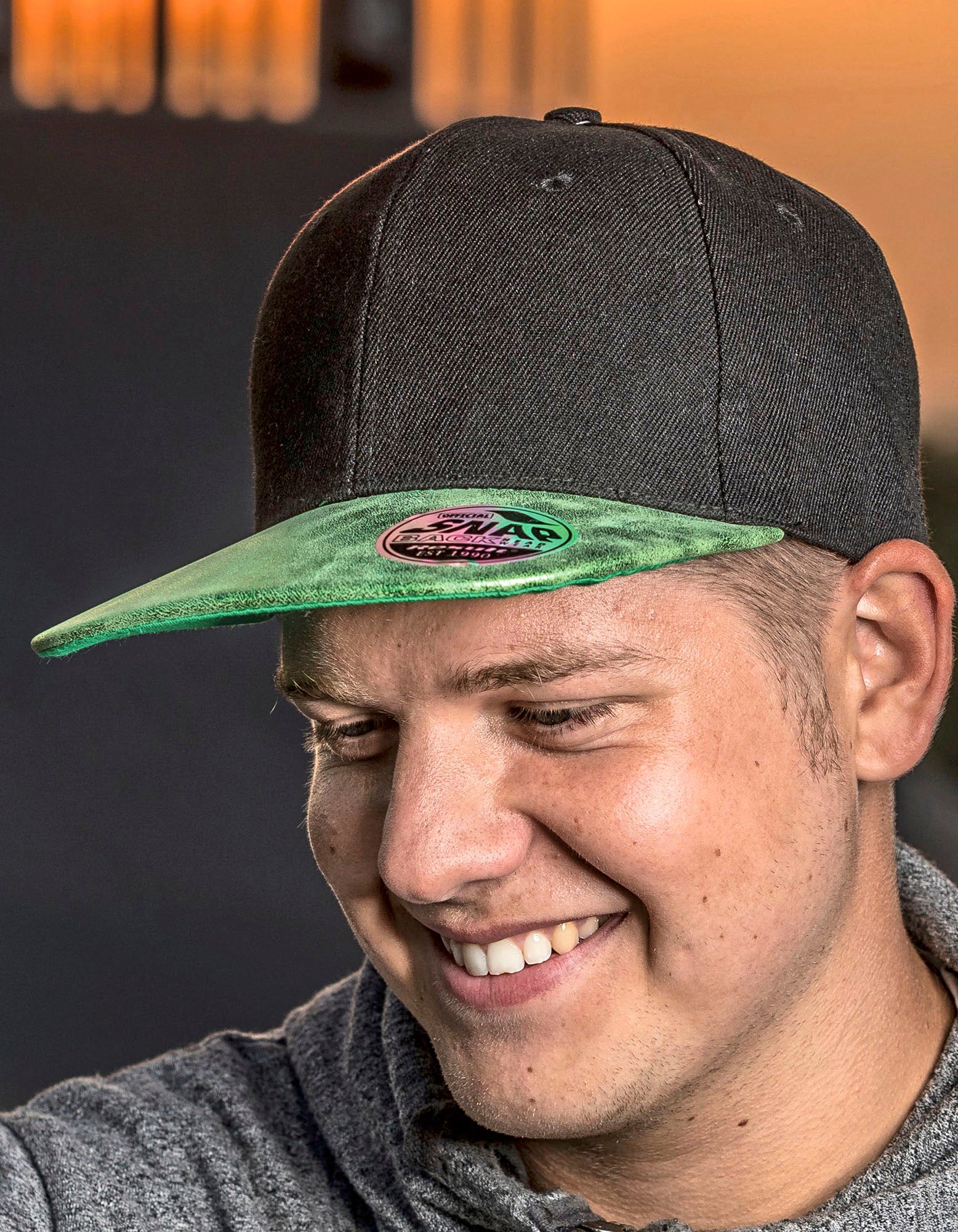 Bronx Flat Glitter Peak Snapback Cap