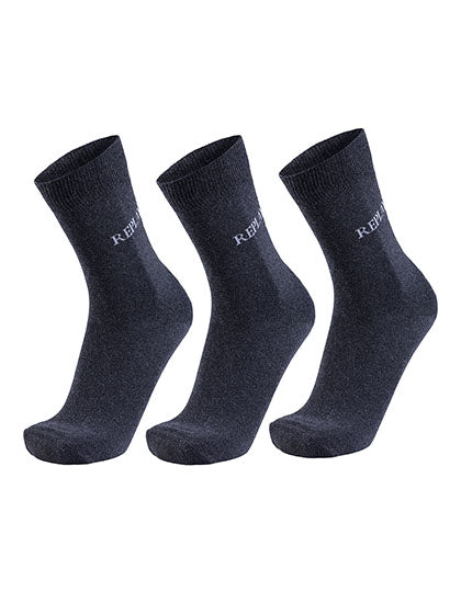 Casual Socks (3 Pair Banderole) in Dark Grey Melange, Größe 43/46
