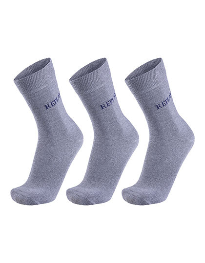 Casual Socks (3 Pair Banderole) in Grey Melange, Größe 43/46