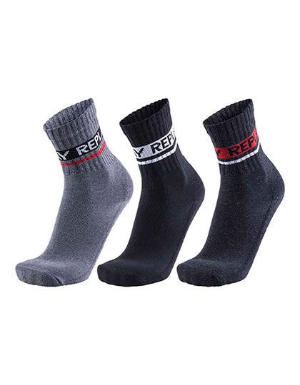Tennis Socks (3 Pair Card wrap) in Grey Melange, Größe 43/46