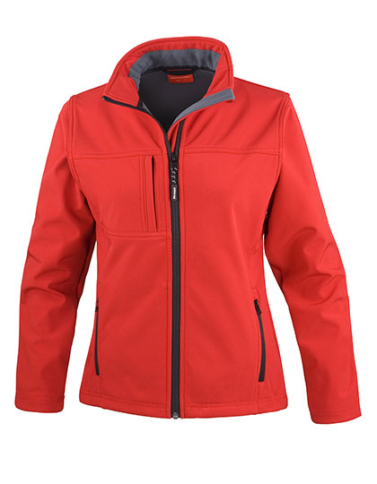 Women´s Recycled 3-Layer Classic Softshell Jacket in Red, Größe XXL