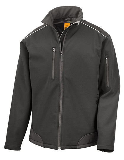 Ripstop Soft Shell Workwear Jacket With Cordura Panels in Black, Größe 4XL