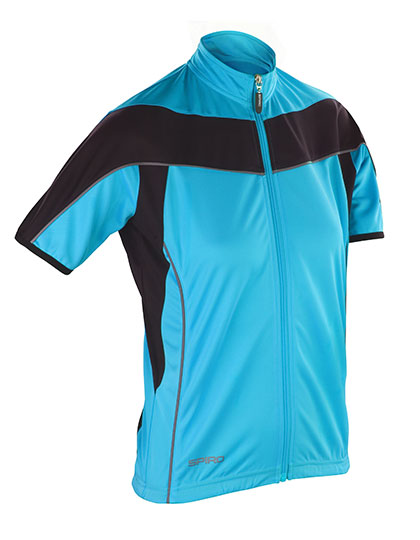 Women´s Bikewear Full Zip Performance Top in Aqua, Größe XL (42)