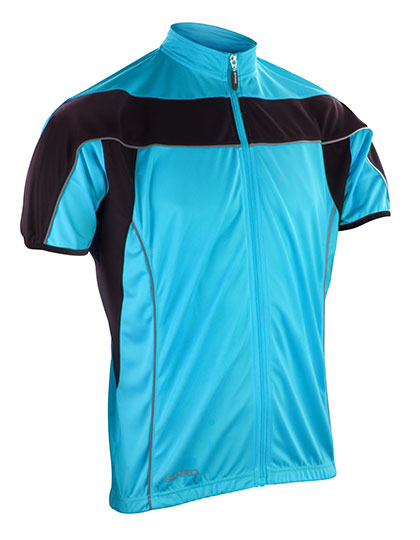 Men´s Bikewear Full Zip Performance Top in Aqua, Größe XXL