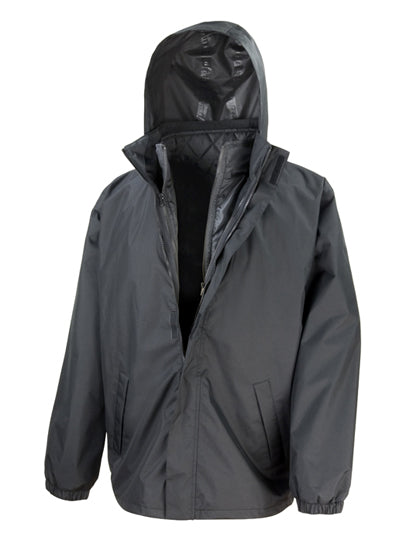 3-in-1 Jacket With Quilted Bodywarmer in Black, Größe 4XL