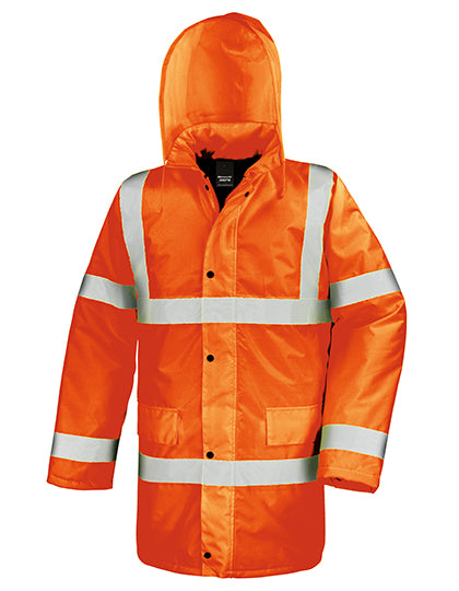 High Vis Motorway Coat in Fluorescent Orange, Größe 4XL