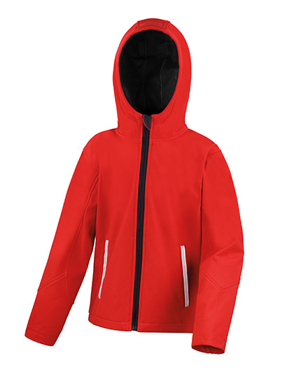 Junior TX Performance Hooded Soft Shell Jacket in Red, Größe L (9-10)