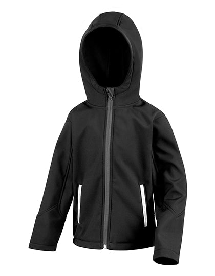 Youth TX Performance Hooded Soft Shell Jacket in Black, Größe XXL (13-14)