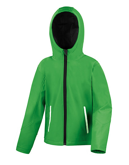 Youth TX Performance Hooded Soft Shell Jacket in Vivid Green, Größe XXL (13-14)