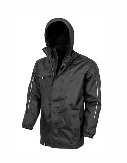 3-in-1 Transit Jacket With Printable Softshell Inner in Black, Größe 4XL
