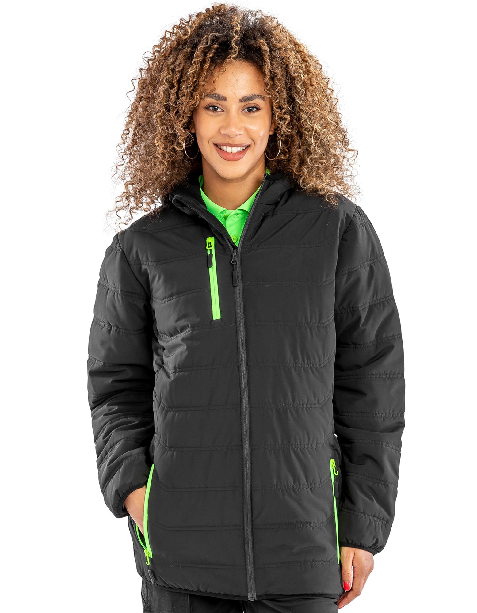 Recycled Black Compass Padded Winter Jacket