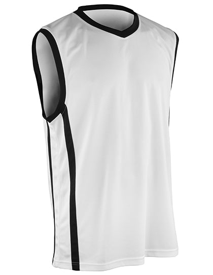 Men´s Basketball Quick Dry Top in White, Größe 4XL