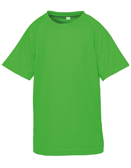 Junior Performance Aircool Tee in Fluorescent Green, Größe L (9-10)