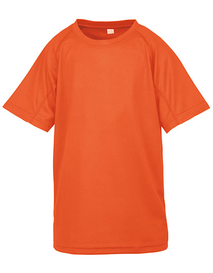 Junior Performance Aircool Tee in Fluorescent Orange, Größe L (9-10)