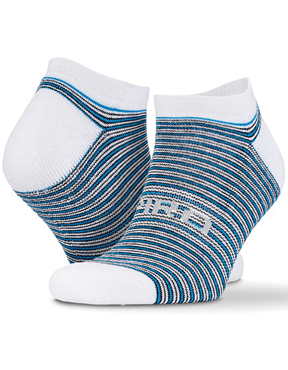 3-Pack Mixed Stripe Coolmax Sneaker Socks in White, Größe L/XL