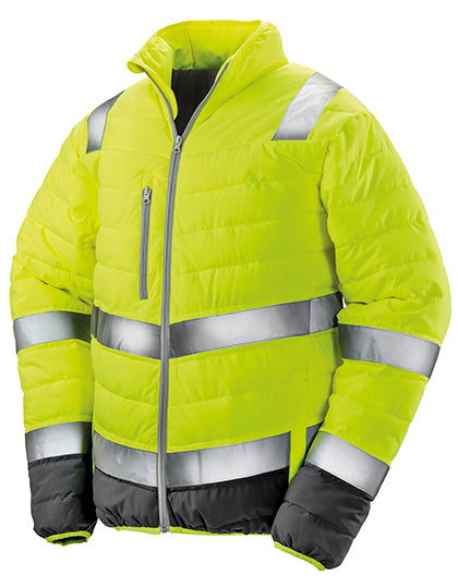 Men´s Soft Padded Safety Jacket in Fluorescent Yellow, Größe 4XL
